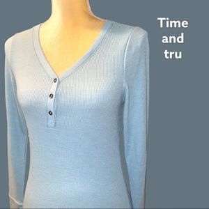 Time and tru baby blue thermal long sleeved top